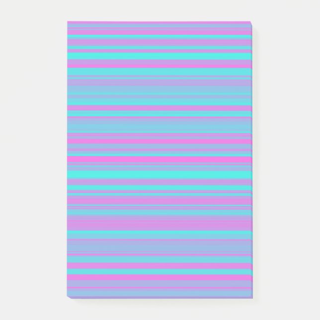 Bloco De Notas Listras de Azul Roxo Rosa Padrão (Frente)