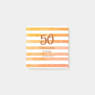 Bloco De Notas Listras laranja vermelhas 50º aniversário marrom n