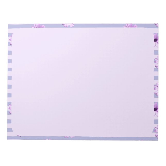 Bloco De Notas Listras pastel com padrão de Margaridas (Frente)