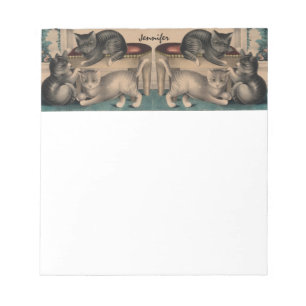 Bloco De Notas Litógrafo Vintage Adorable Kittens