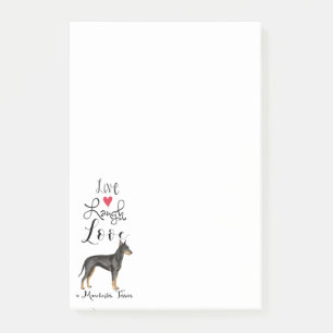 Bloco De Notas Live Laugh Love a Manchester Terrier Notes