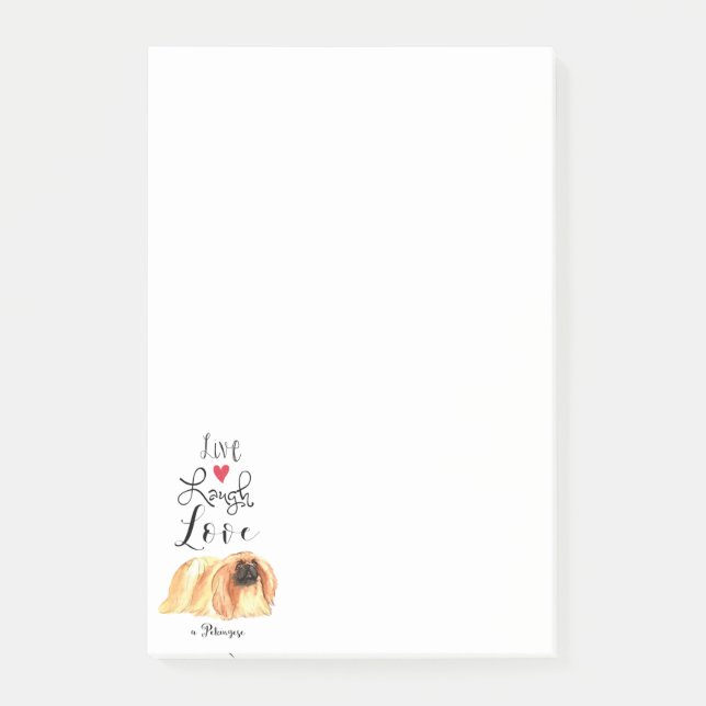 Bloco De Notas Live Laugh Love a Pekingese Notes (Frente)