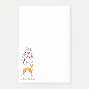 Bloco De Notas Live Laugh Love e um Posto italiano de Greyhound