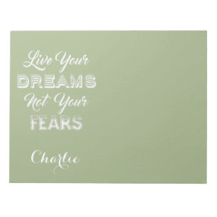 Bloco De Notas Live Your Dreams: nome personalizado e blocos de n