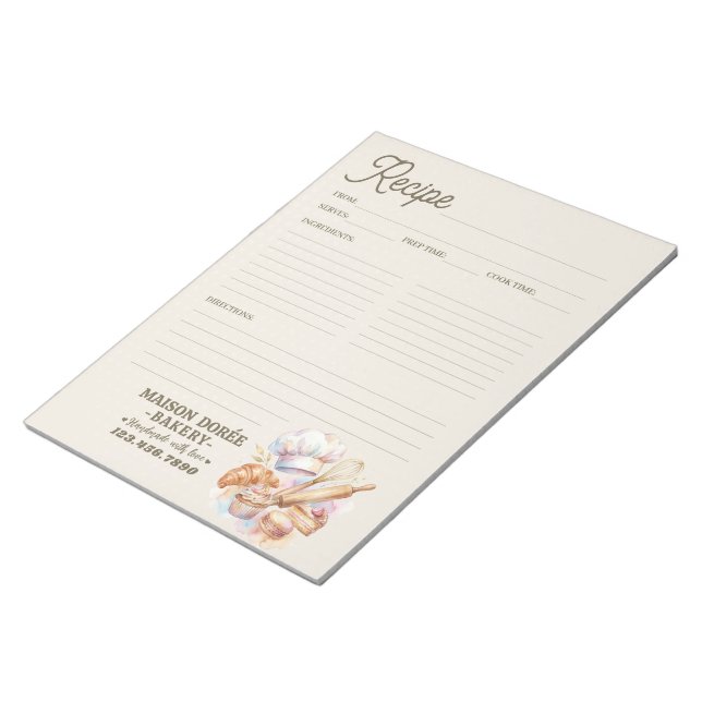 Bloco De Notas Livro De Receitas De Padaria Do Chef De Confeitari (Inclinado)