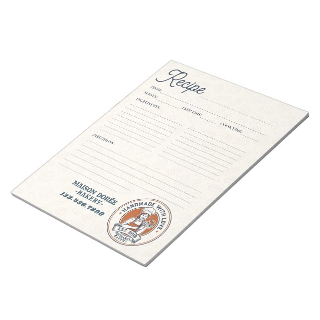 Bloco De Notas Livro de Receitas de Padaria Página de Receita de  (Inclinado)