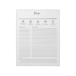 Bloco De Notas Livro de receitas moderno minimalista