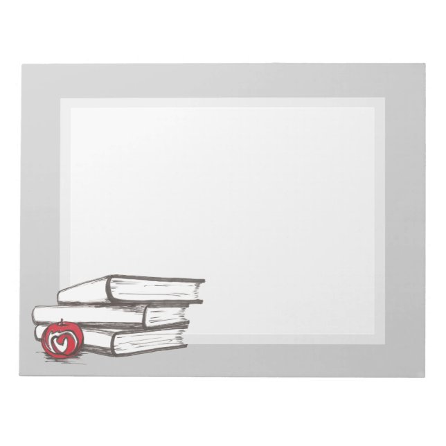 Bloco De Notas Livros + Apple | Personalizável (Frente)