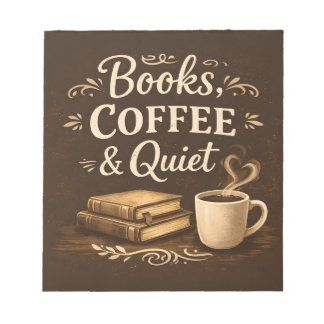 Bloco De Notas Livros, Café & Silêncio – Amante de Livros da Dark