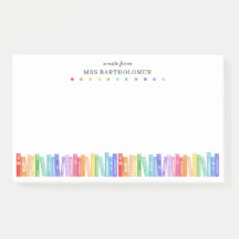Livros de Cores do Arco-íris Um Bilhete do Profess