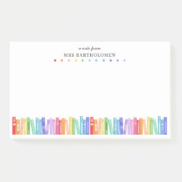 Bloco De Notas Livros de Cores do Arco-íris Um Bilhete do Profess