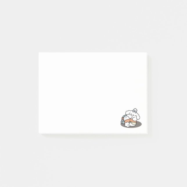 Bloco De Notas Livros e Latidos - Design de Leitura de Cachorro S (Frente)