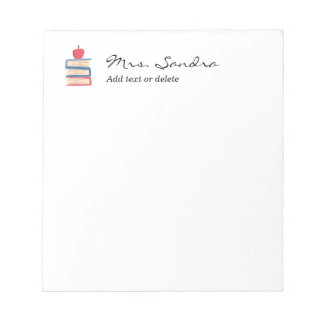 Bloco De Notas Livros E Notepad Personalizado Apple Para Professo