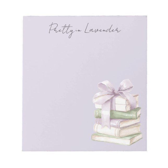 Bloco De Notas Livros Roxo Lavanda Verde Pistache (Frente)