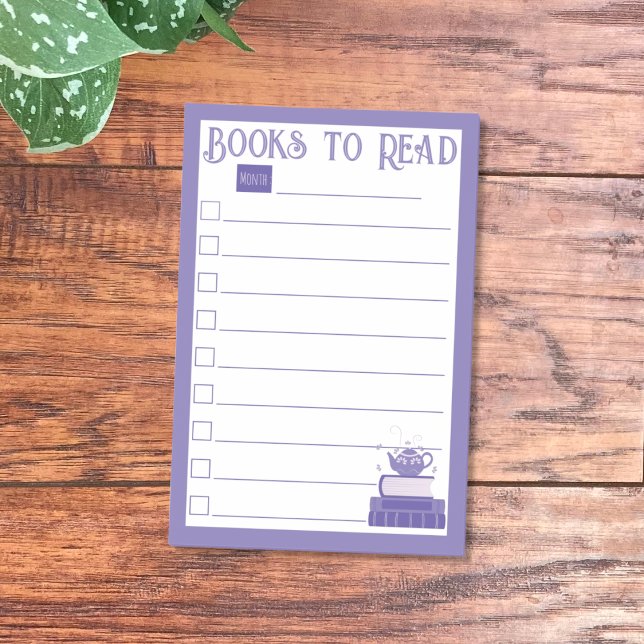 Bloco De Notas Livros Roxos Para Ler Notas De Posto (Books to read monthly list purple sticky notes .
)