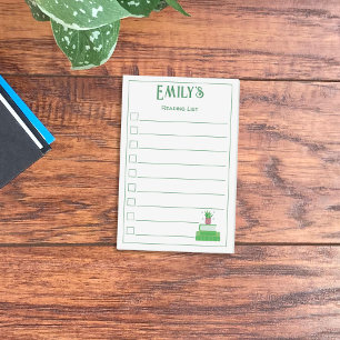 Bloco De Notas Livros Verdes e Lista de Leitura de Plantas Notas