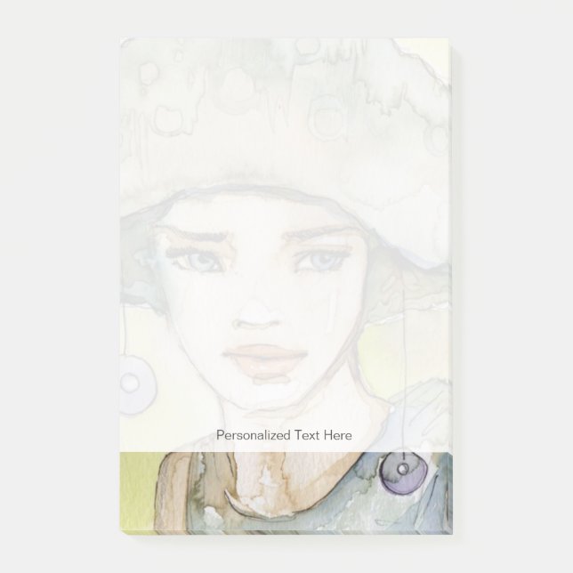 Bloco De Notas llustration de uma menina bonita, delicada (Frente)