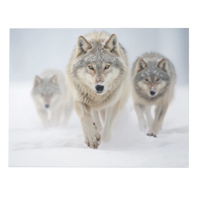 Bloco De Notas Lobo-Animal Familiar Despertando Natureza (Frente)