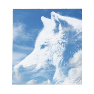 Bloco De Notas Lobo Em Nuvens