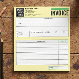 Bloco De Notas Logo, Formulários de Pedido de Recebimento de Vend