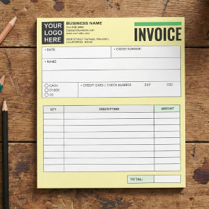 Bloco De Notas Logo, Formulários de Pedido de Recebimento de Vend