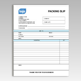 Bloco De Notas Logo Small Business Packing Slip Template Notepad