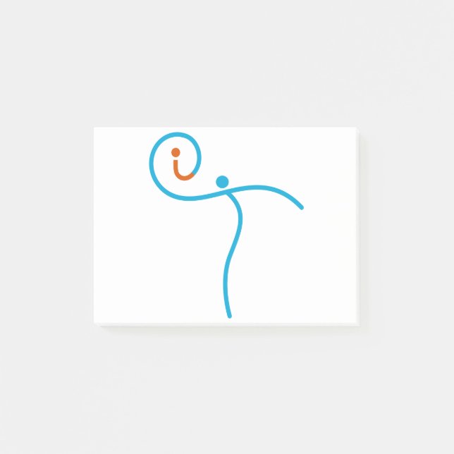 Bloco De Notas Logotipo 01, ciano/vermelho (Frente)