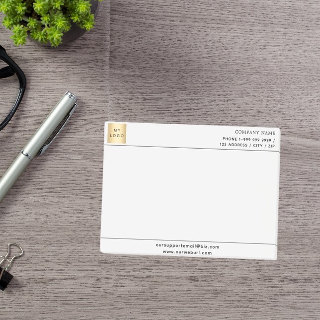 Bloco De Notas Logotipo branco preto para empresas (Criador carregado)