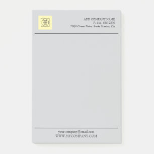 Bloco De Notas Logotipo Cinza de Empresa Branding Minimalista de 
