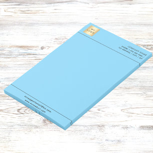 Bloco De Notas Logótipo comercial azul-céu timbrado
