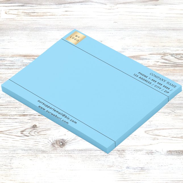 Bloco De Notas Logotipo comercial azul claro (Criador carregado)