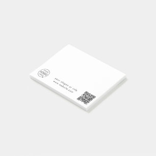 Bloco De Notas Logotipo comercial   Código QR — Branco Simples
