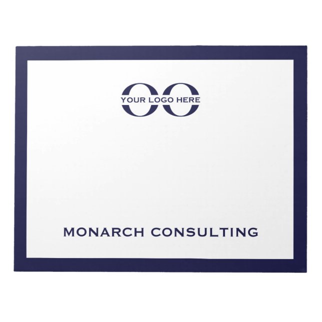 Bloco De Notas Logotipo comercial Marinho para notebook Azul (Frente)