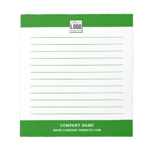 Bloco De Notas Logotipo comercial Nome da empresa Linha verde pro