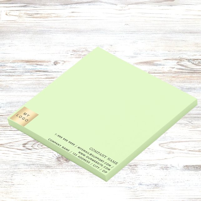 Bloco De Notas Logótipo comercial verde claro (Criador carregado)
