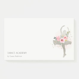 Bloco De Notas Logotipo da Academia de Dançarinas Florais Blush S