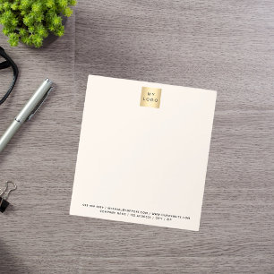 Bloco De Notas Logotipo da empresa empresarial Beige