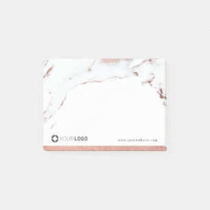 Bloco De Notas Logotipo da empresa luxe moderna de mármore rosa 