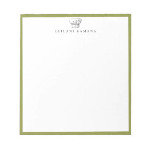 Bloco De Notas Logotipo de Chapéu de Chef Moldura Verde Pimenta