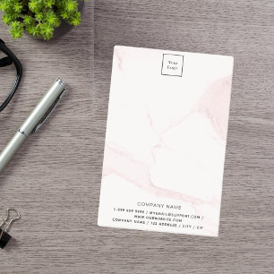 Bloco De Notas Logotipo de empresa de mármore rosa-claro