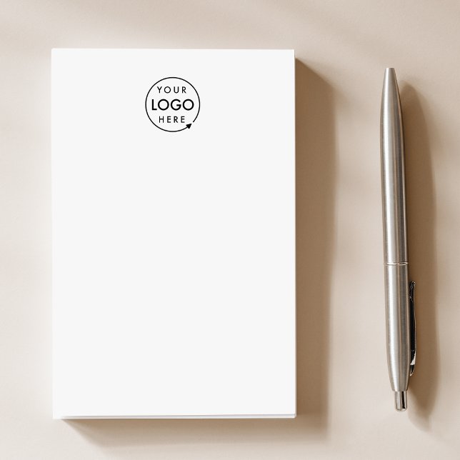 Bloco De Notas Logotipo de empresa Limpo - Profissional simples (Minimalist company branded post-it notes for small business note-taking & brand giveaways.)