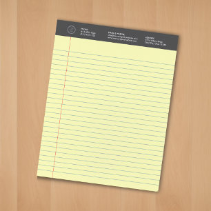 Bloco De Notas Logotipo de empresa personalizado amarelo em linha