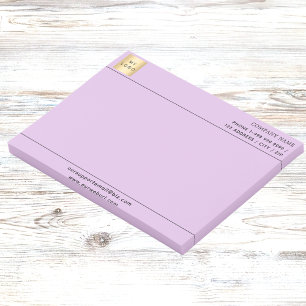 Bloco De Notas Logotipo de empresa roxo lavanda