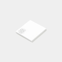 Bloco De Notas Logotipo de flor em tons de cinza quadrados