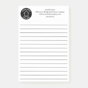Bloco De Notas Logotipo de Negócios de Imóveis Realtor Personaliz