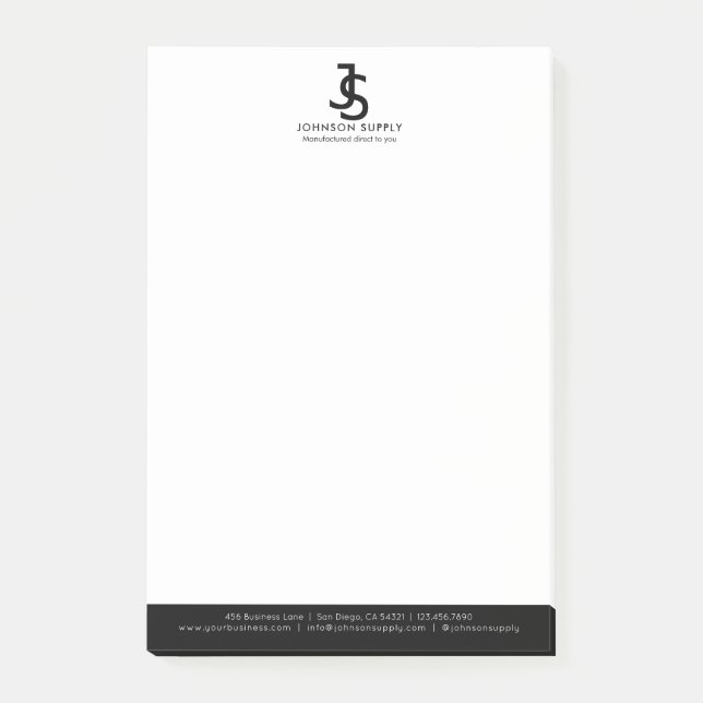 Bloco De Notas Logotipo do Monograma da Empresa Personalizada par (Frente)