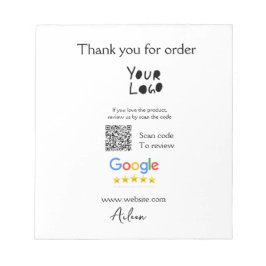 Bloco De Notas logotipo do site de revisão do Google código QR de