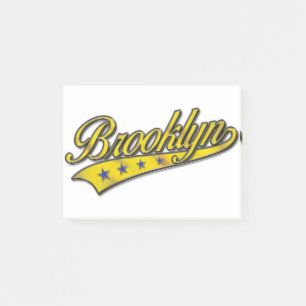 Bloco De Notas Logotipo Dourado do Brooklyn em relevo