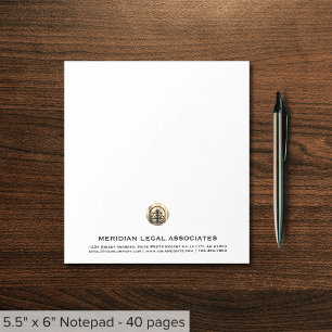 Bloco De Notas Logotipo Dourado simples e escovado