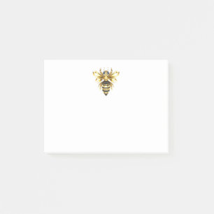 Bloco De Notas Logotipo Faux Gold Foil Polygonal da Abelha em Pre